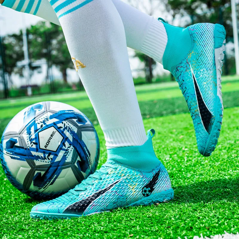 QIUTEXIONG FG Rubber Long Studs TF Rubber Broken Studs Soft Ground Firm Ground Slip Resistant Soccer Shoes Unisex-17