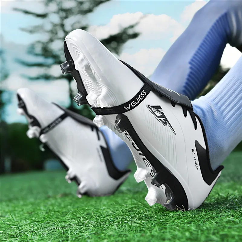 QIUTEXIONG FG Firm Ground Soft Ground, Natural Ground Cushioning And Breathable Soccer Shoes Unisex-10