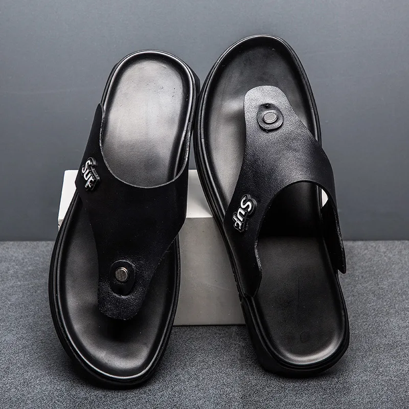 QIUTEXIONG Rubber Sole Totem Odor Resistant Abrasion Resistant Slip Resistant Flip Flops Men's-1