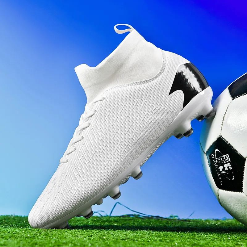 QIUTEXIONG FG Rubber Long Studs TF Rubber Broken Studs Soft Ground Firm Ground Non slip Lightweight Soccer Shoes Unisex-23