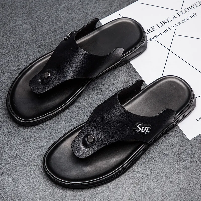 QIUTEXIONG Rubber Sole Totem Odor Resistant Abrasion Resistant Slip Resistant Flip Flops Men's-3