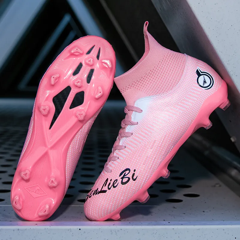 QIUTEXIONG FG Rubber Long Studs TF Rubber Broken Studs Soft Ground Firm Ground Slip Resistant Soccer Shoes Unisex-40