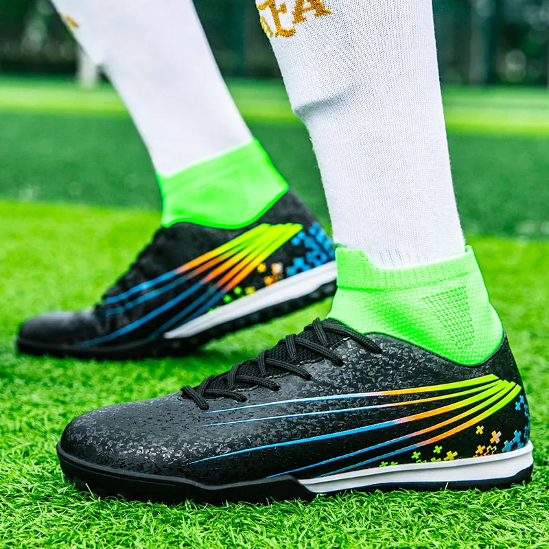 QIUTEXIONG FG Rubber Long Studs TF Rubber Broken Studs Slip Resistant Soccer Shoes Unisex-17
