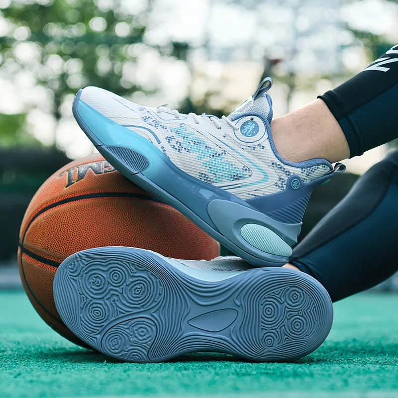 QIUTEXIONG Shock Absorbers Slip Resistant Breathable Mid Top Basketball Shoes Unisex-19