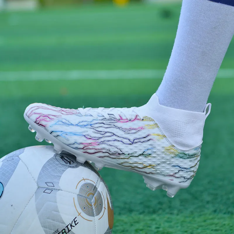 QIUTEXIONG FG Rubber Long Studs TF Rubber Broken Studs Soft Ground Firm Ground Slip Resistant Soccer Shoes Unisex-31