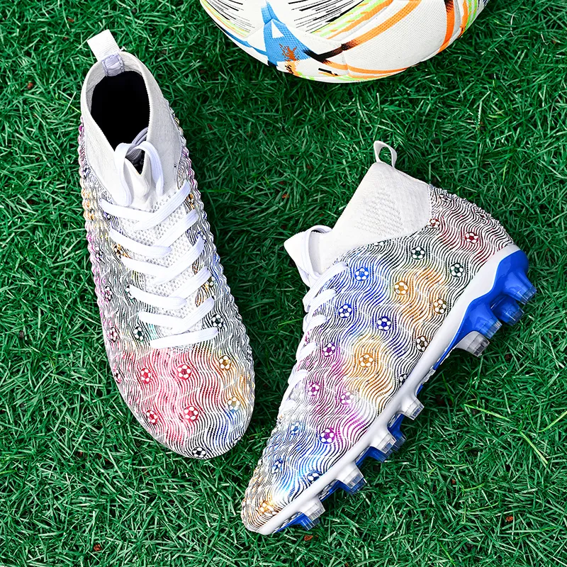 QIUTEXIONG Soft Ground, Natural Ground Cushioning Slip Resistant Waterproof Soccer Shoes Unisex-24