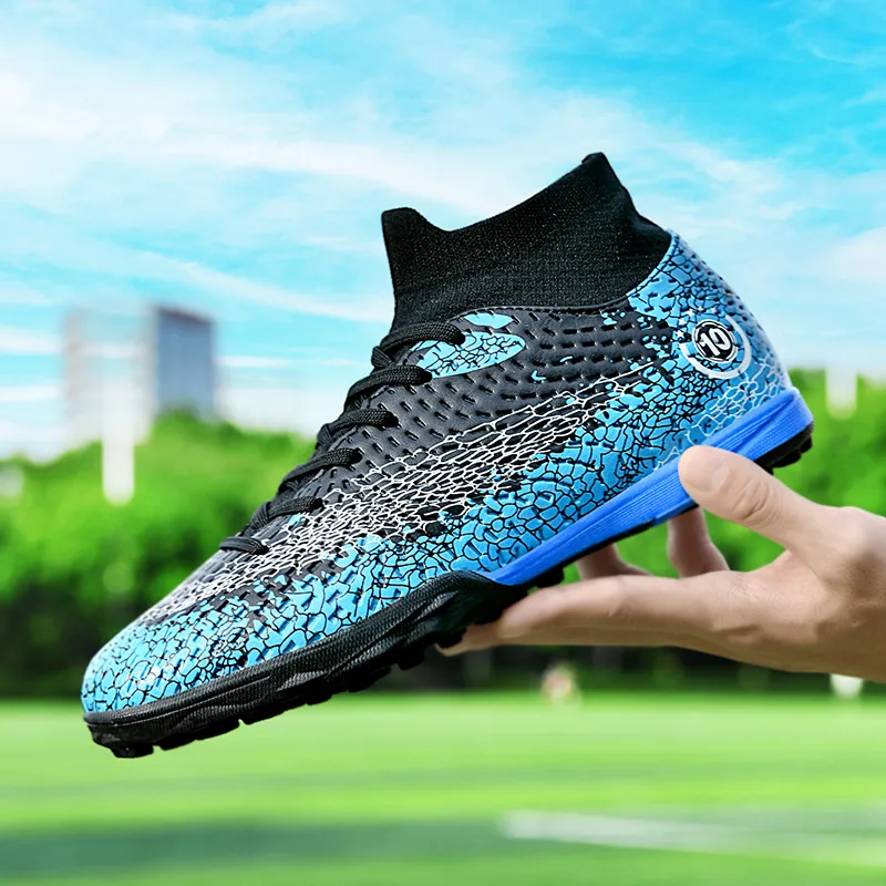 QIUTEXIONG FG Rubber Long Studs TT Rubber Broken Studs Artificial Ground Cushioning Breathable Soccer Shoes Unisex-26