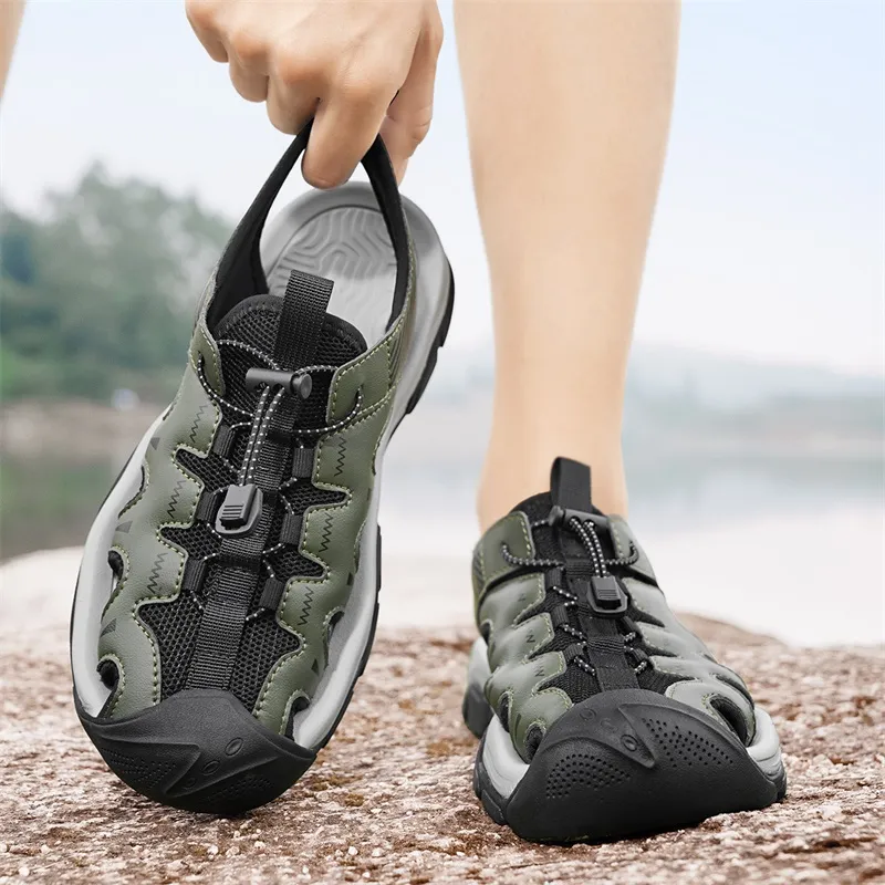 QIUTEXIONG Slip Resistant And Breathable River Trekking Shoes Men's-19