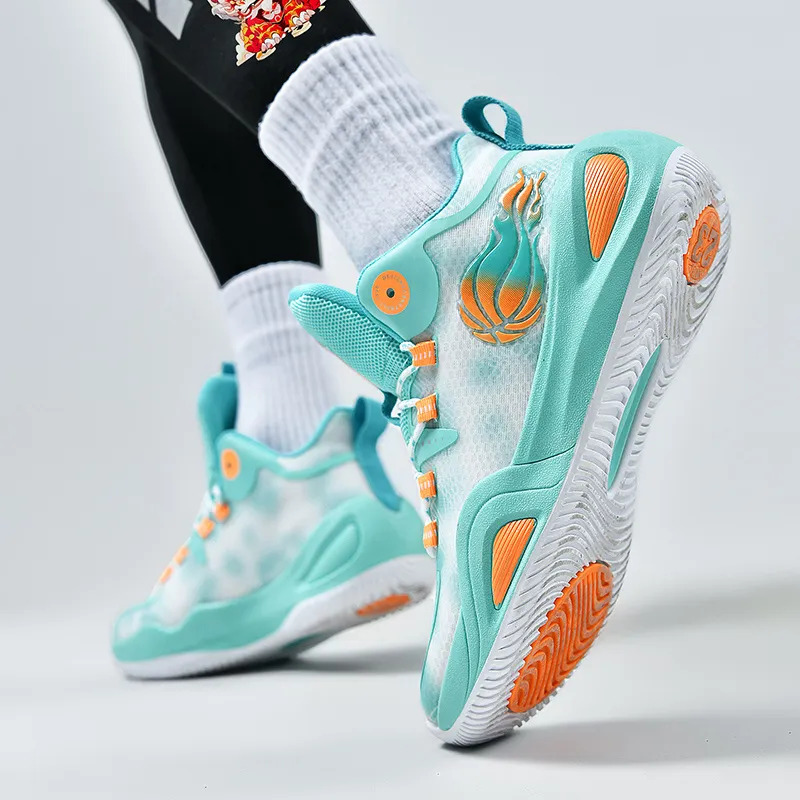 QIUTEXIONG Shock Absorbers With Slip Resistant And Abrasion Resistant Properties Mid Top Basketball Shoes Unisex-14