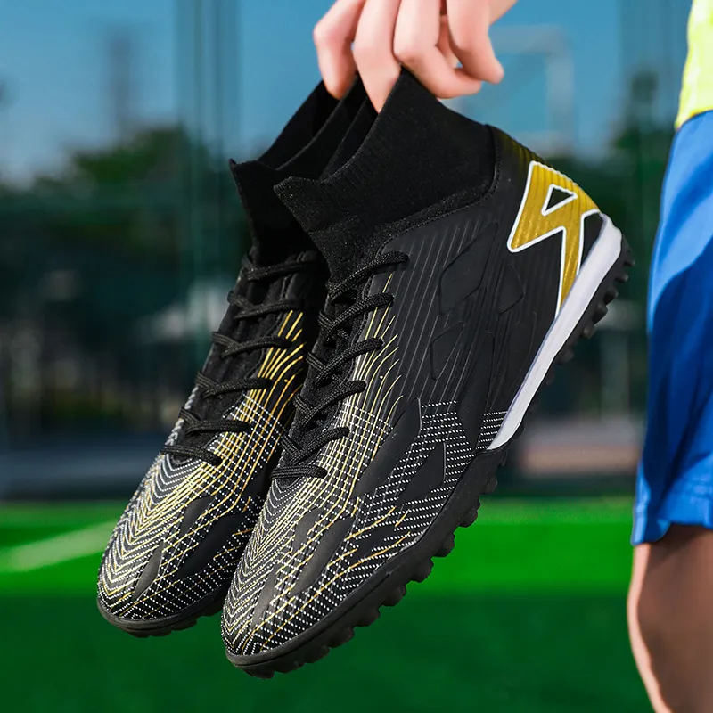 QIUTEXIONG FG Rubber Long Studs TF Rubber Broken Studs Soft Ground Firm Ground Slip Resistant Soccer Shoes Unisex-2