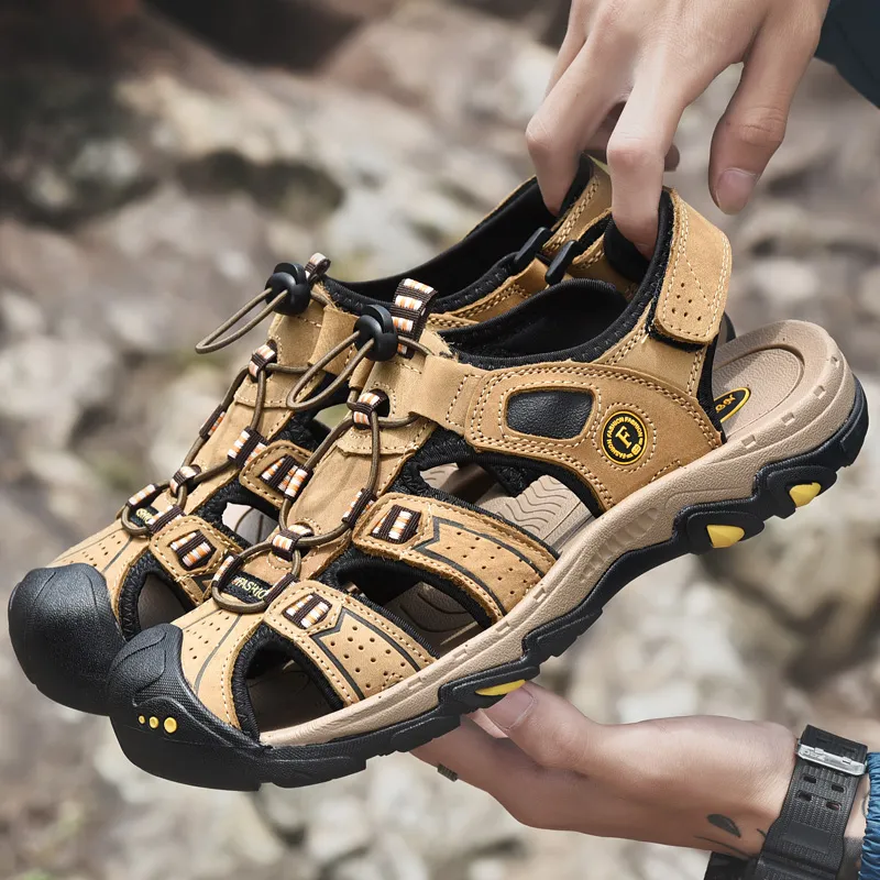 QIUTEXIONG Slip Resistant, Breathable, Anti Collision River Trekking Shoes Men's-1