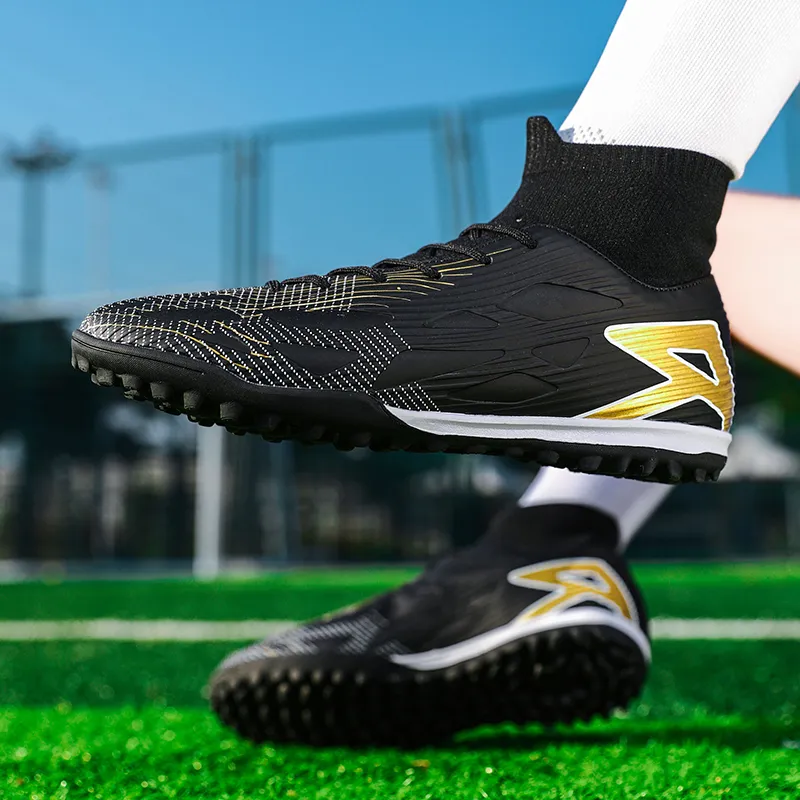 QIUTEXIONG FG Rubber Long Studs TF Rubber Broken Studs Soft Ground Firm Ground Slip Resistant Soccer Shoes Unisex-3