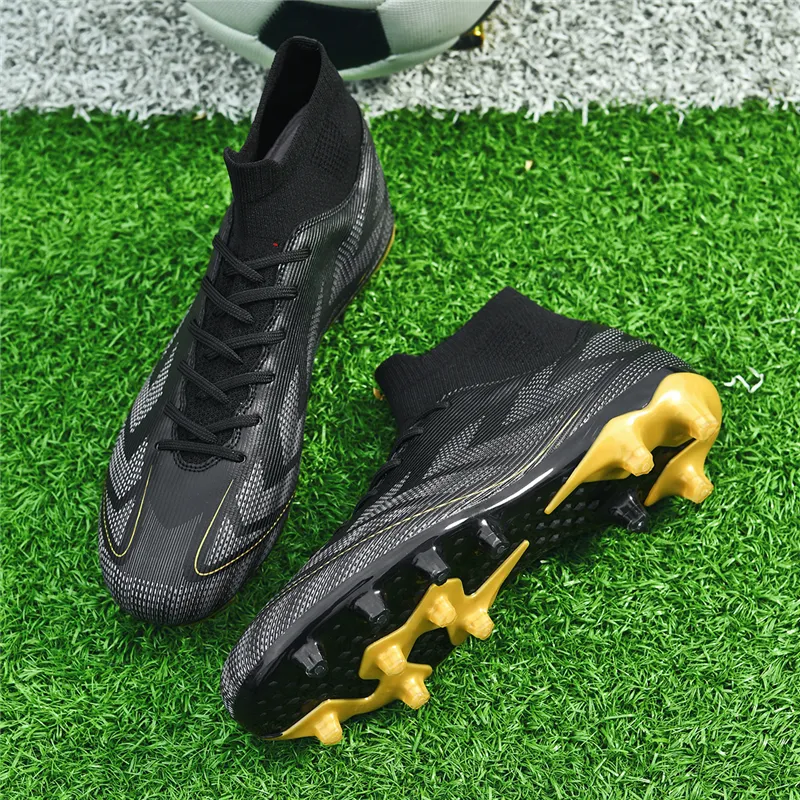 QIUTEXIONG FG Rubber Long Studs TF Rubber Broken Studs Cushioning Support Impact Resistant Soccer Shoes Unisex-23