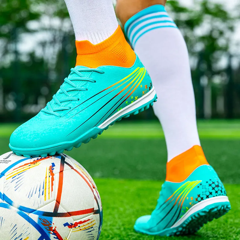 QIUTEXIONG FG Rubber Long Studs TF Rubber Broken Studs Slip Resistant Soccer Shoes Unisex-9