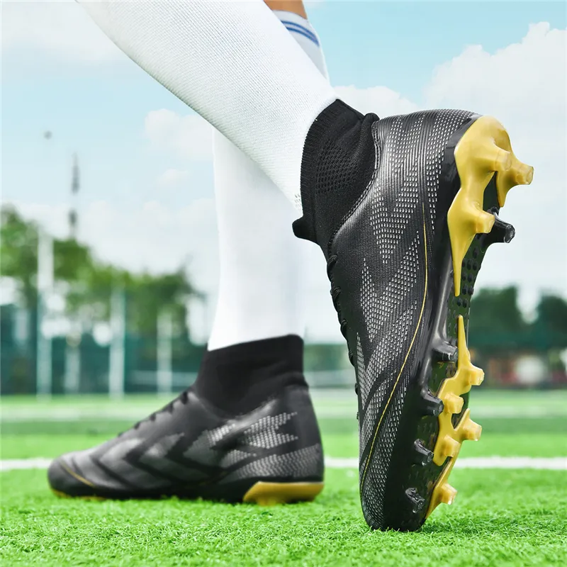QIUTEXIONG FG Rubber Long Studs TF Rubber Broken Studs Cushioning Support Impact Resistant Soccer Shoes Unisex-22
