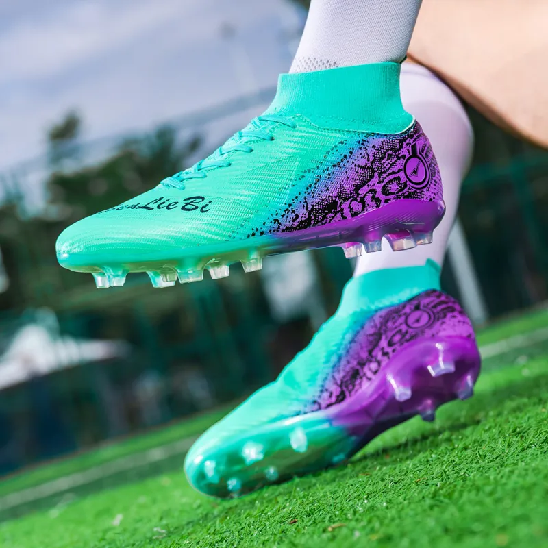 QIUTEXIONG SG Metal Long Studs Soft Ground Slip Resistant Coverage Soccer Shoes Unisex-17