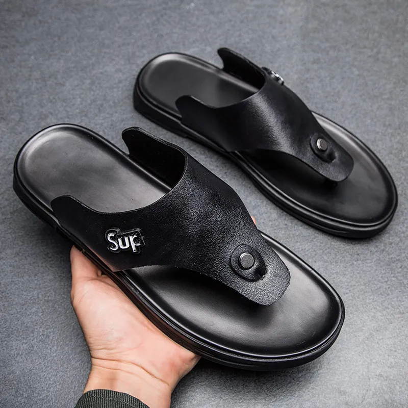QIUTEXIONG Rubber Sole Totem Odor Resistant Abrasion Resistant Slip Resistant Flip Flops Men's-4