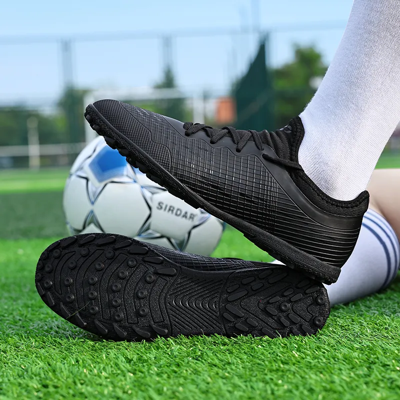 QIUTEXIONG Soccer Shoes Unisex Low Top Turf Green/Turf Black-4