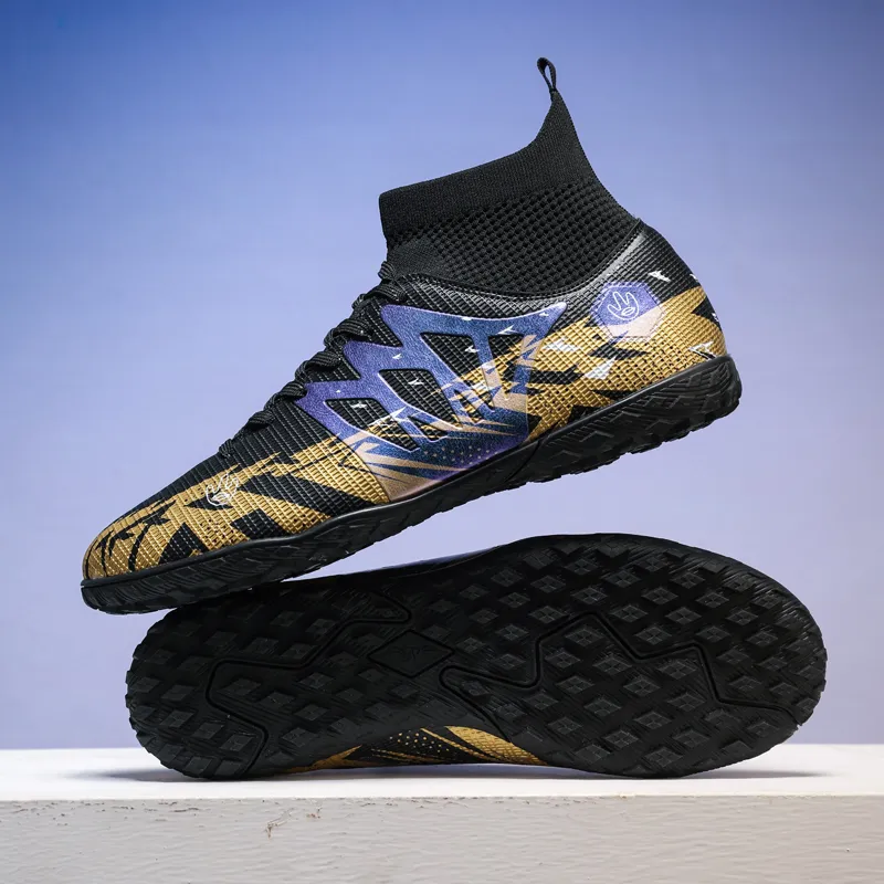 QIUTEXIONG MG Multi Ground Soft Ground, Firm Ground, Artificial Ground Slip Resistant Coverage Soccer Shoes Unisex-13