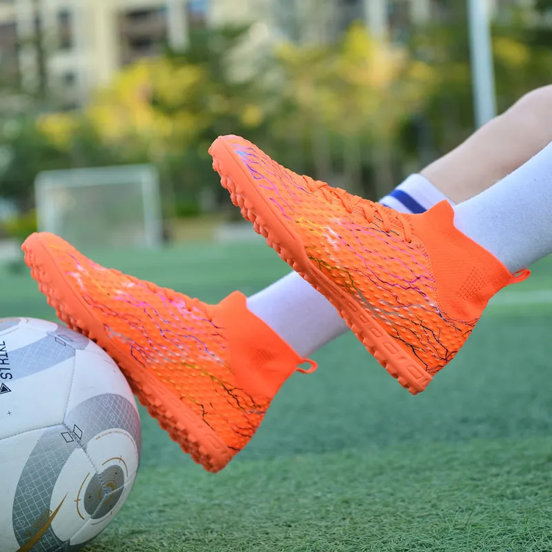 QIUTEXIONG FG Rubber Long Studs TF Rubber Broken Studs Soft Ground Firm Ground Slip Resistant Soccer Shoes Unisex-16