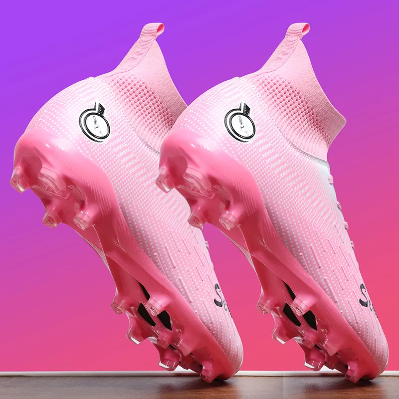 QIUTEXIONG FG Rubber Long Studs TF Rubber Broken Studs Soft Ground Firm Ground Slip Resistant Soccer Shoes Unisex-38