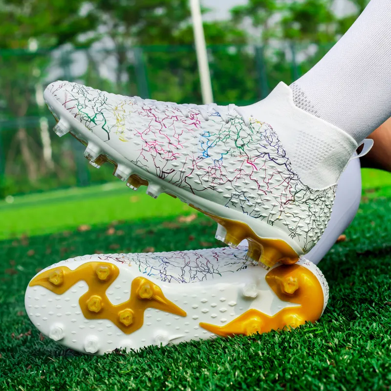 QIUTEXIONG FG Firm Ground Firm Ground, Indoor Slip Resistant Coverage Soccer Shoes Unisex-4