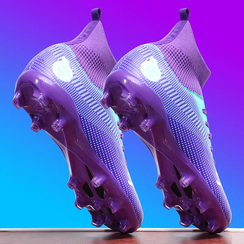 QIUTEXIONG FG Rubber Long Studs TF Rubber Broken Studs Soft Ground Firm Ground Slip Resistant Soccer Shoes Unisex-32