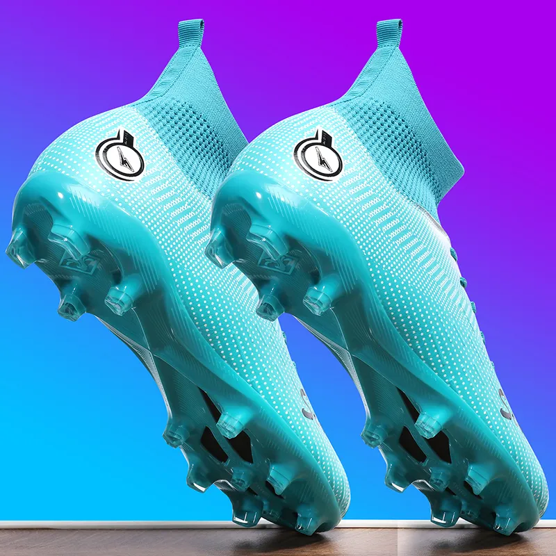 QIUTEXIONG FG Rubber Long Studs TF Rubber Broken Studs Soft Ground Firm Ground Slip Resistant Soccer Shoes Unisex-46