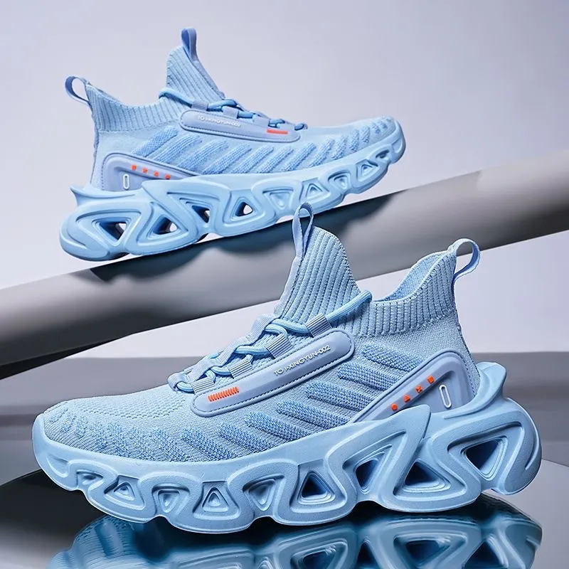 QIUTEXIONG Shock Absorbers Slip Resistant Breathable Mid Top Racing City Commute Running Shoes Men's-9