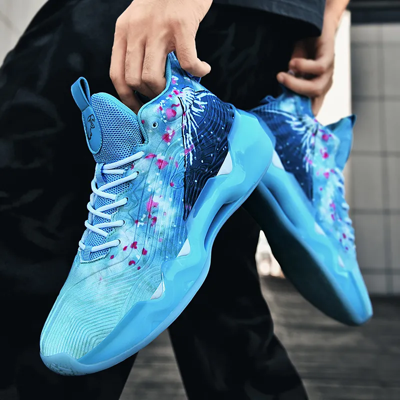 QIUTEXIONG Shock Absorbers With Slip Resistant And Abrasion Resistant Properties Mid Top Basketball Shoes Unisex-5