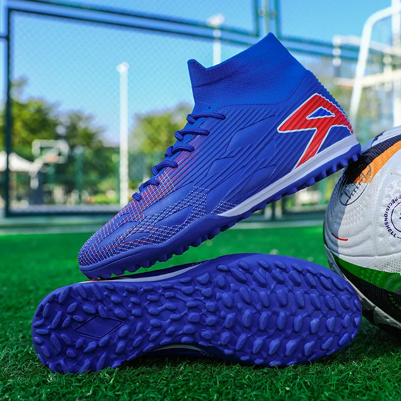 QIUTEXIONG FG Rubber Long Studs TF Rubber Broken Studs Soft Ground Firm Ground Slip Resistant Soccer Shoes Unisex-25