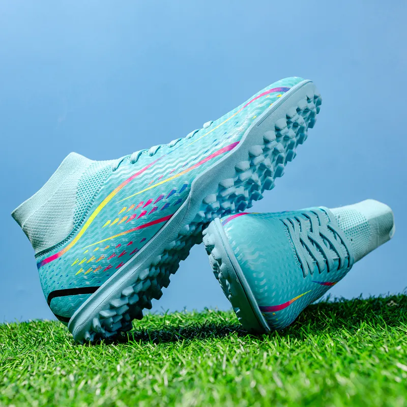 QIUTEXIONG TF Turf Artificial Ground, Indoor Slip Resistant Soccer Shoes Unisex-10
