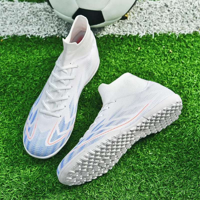 QIUTEXIONG FG Rubber Long Studs TF Rubber Broken Studs Cushioning Support Impact Resistant Soccer Shoes Unisex-9