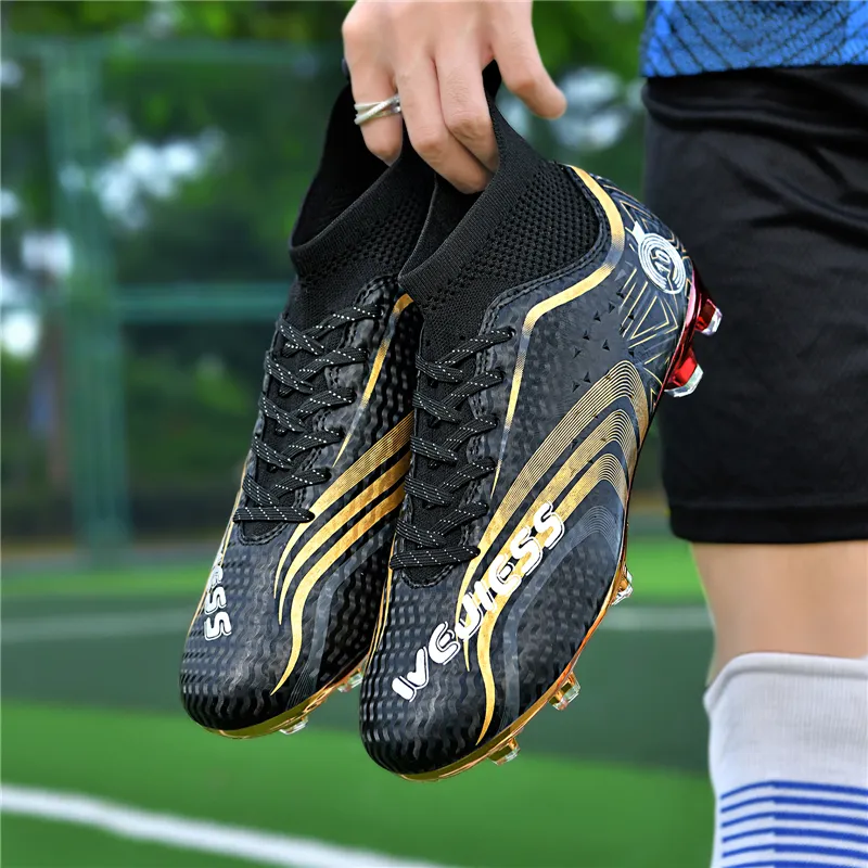 QIUTEXIONG Shock Absorbers With Slip Resistant Features Soccer Shoes Unisex-1
