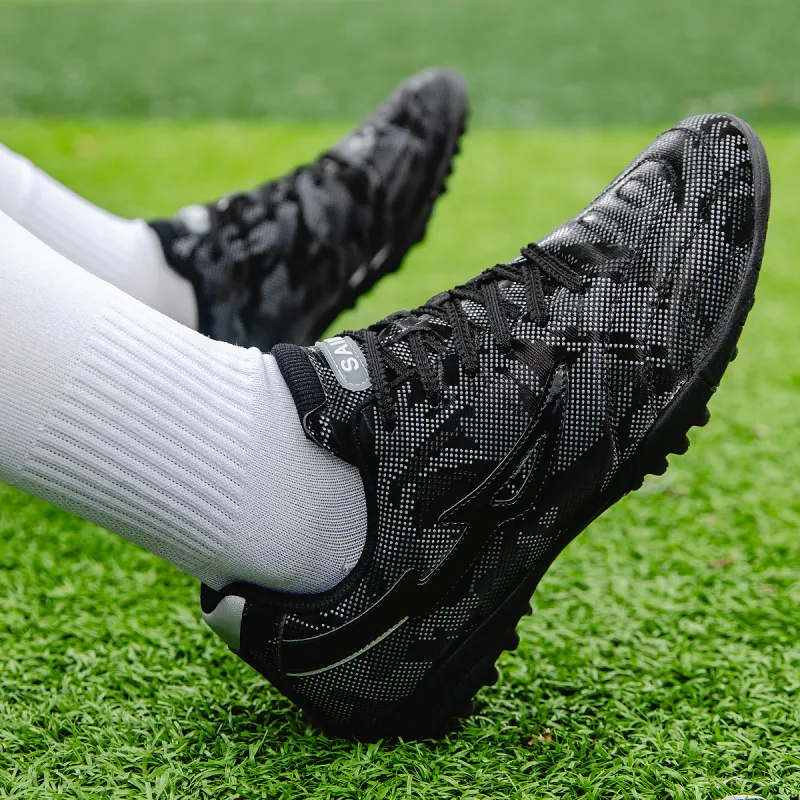 QIUTEXIONG TF Rubber Broken Studs Firm Ground Indoor Slip Resistant Coverage Soccer Shoes Unisex-3