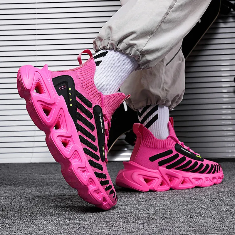 QIUTEXIONG Shock Absorbers Slip Resistant Breathable Mid Top Racing City Commute Running Shoes Men's-13