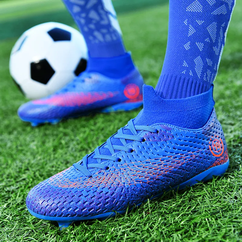 QIUTEXIONG FG Rubber Long Studs TT Rubber Broken Studs Artificial Ground Cushioning Breathable Soccer Shoes Unisex-32
