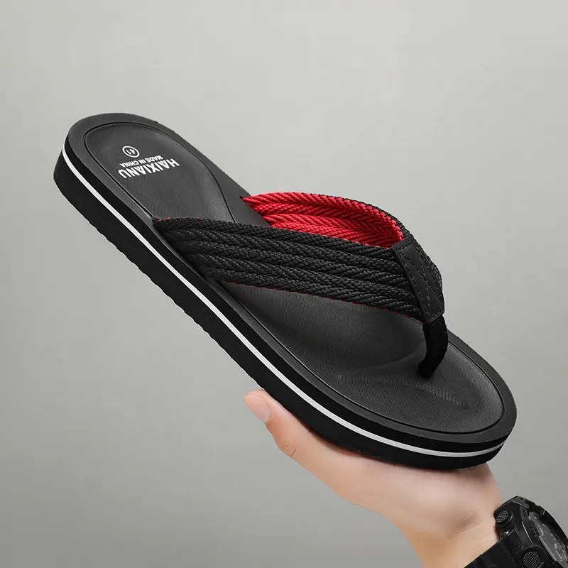 QIUTEXIONG Rubber Sole EVA Abrasion Resistant Slip Resistant Flip Flops Men's-8