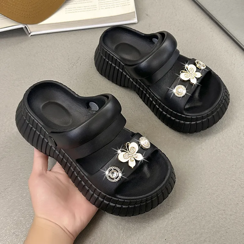 QIUTEXIONG EVA Rhinestone Slip Resistant Abrasion Resistant Slide Slippers Women's-2