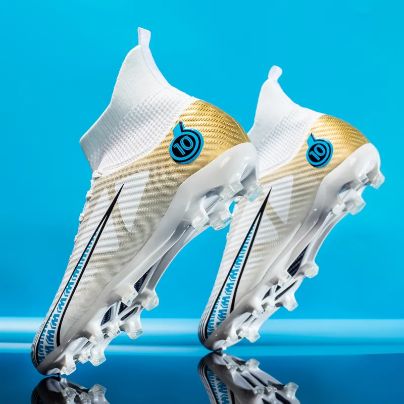 QIUTEXIONG Soft Ground Firm Ground Slip Resistant And Breathable Soccer Shoes Unisex-25