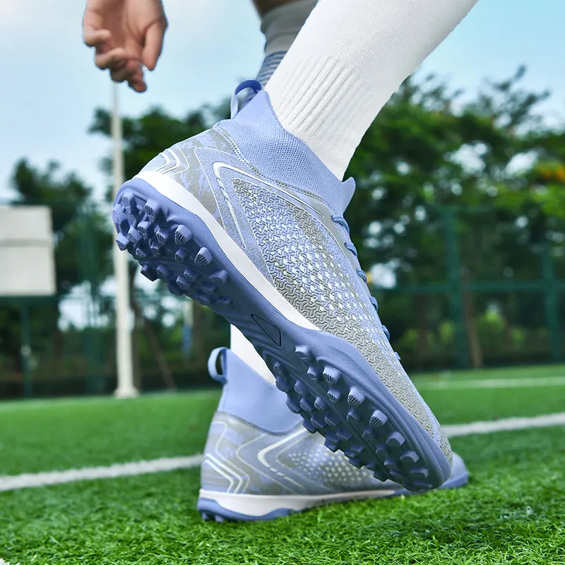 QIUTEXIONG FG Rubber Long Studs TF Rubber Broken Studs Cushioning Impact Resistant Soccer Shoes Unisex-22