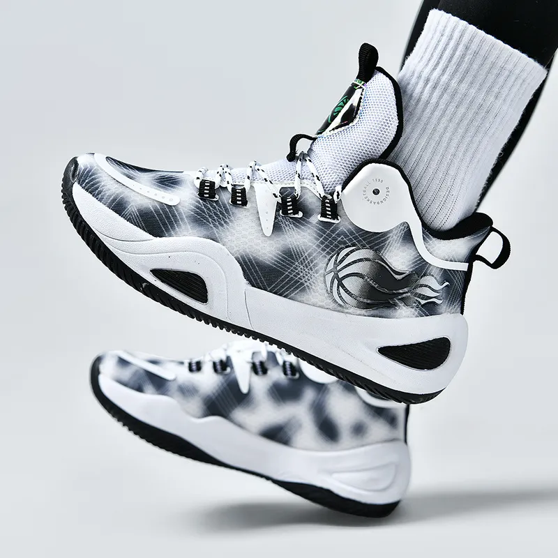 QIUTEXIONG Shock Absorbers With Slip Resistant And Abrasion Resistant Properties Mid Top Basketball Shoes Unisex-24