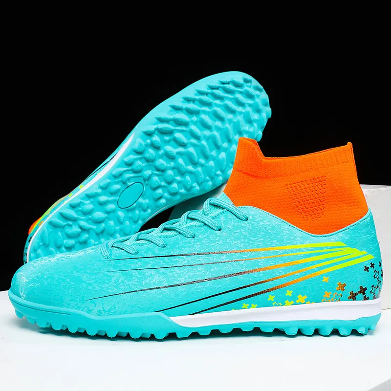 QIUTEXIONG FG Rubber Long Studs TF Rubber Broken Studs Slip Resistant Soccer Shoes Unisex-12