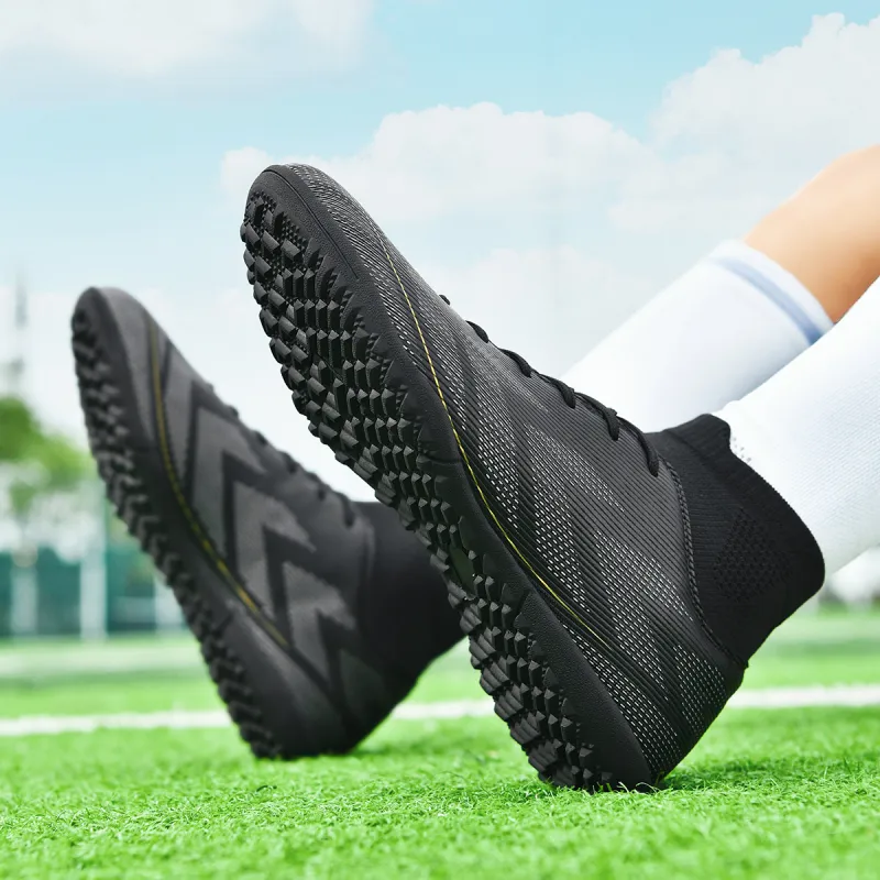 QIUTEXIONG FG Rubber Long Studs TF Rubber Broken Studs Cushioning Support Impact Resistant Soccer Shoes Unisex-3