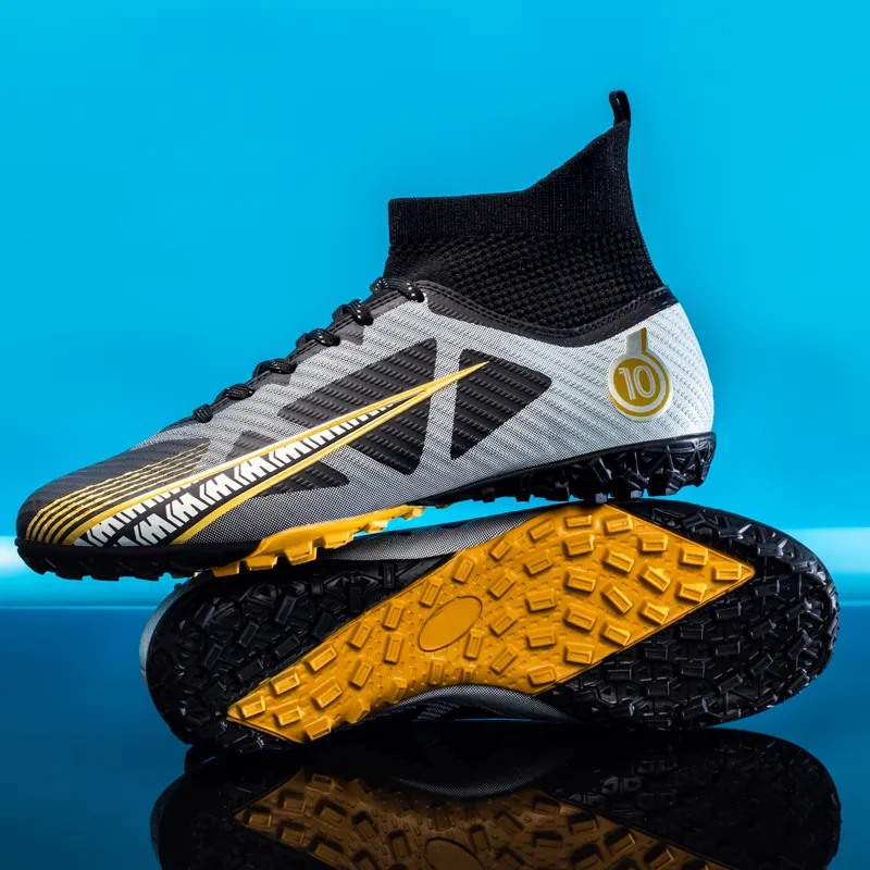 QIUTEXIONG Soft Ground Firm Ground Slip Resistant And Breathable Soccer Shoes Unisex-10