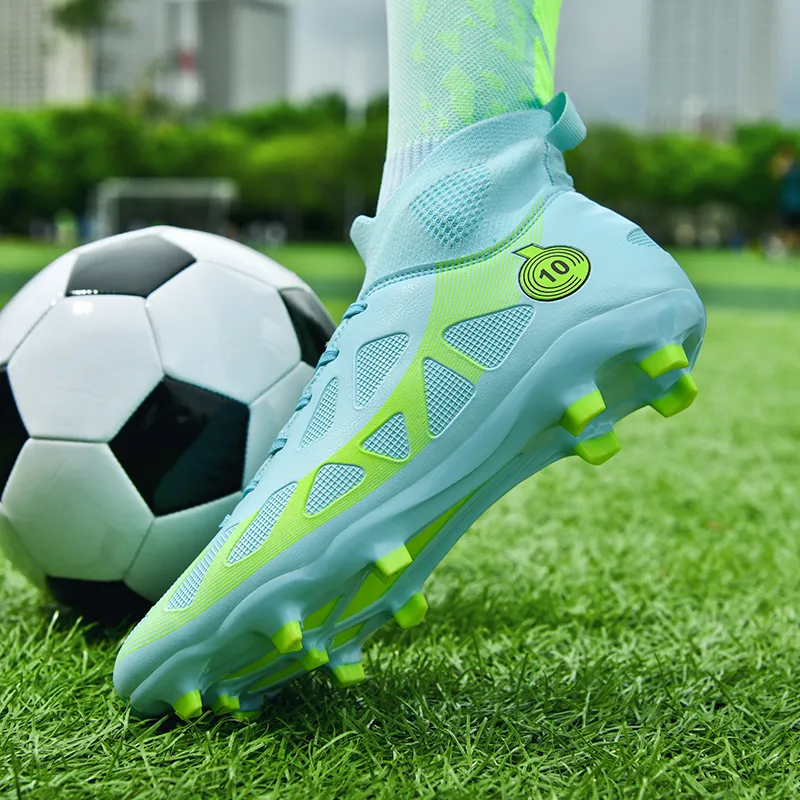 QIUTEXIONG FG Rubber Long Studs TF Rubber Broken Studs Soft Ground Firm Ground Slip Resistant Soccer Shoes Unisex-30