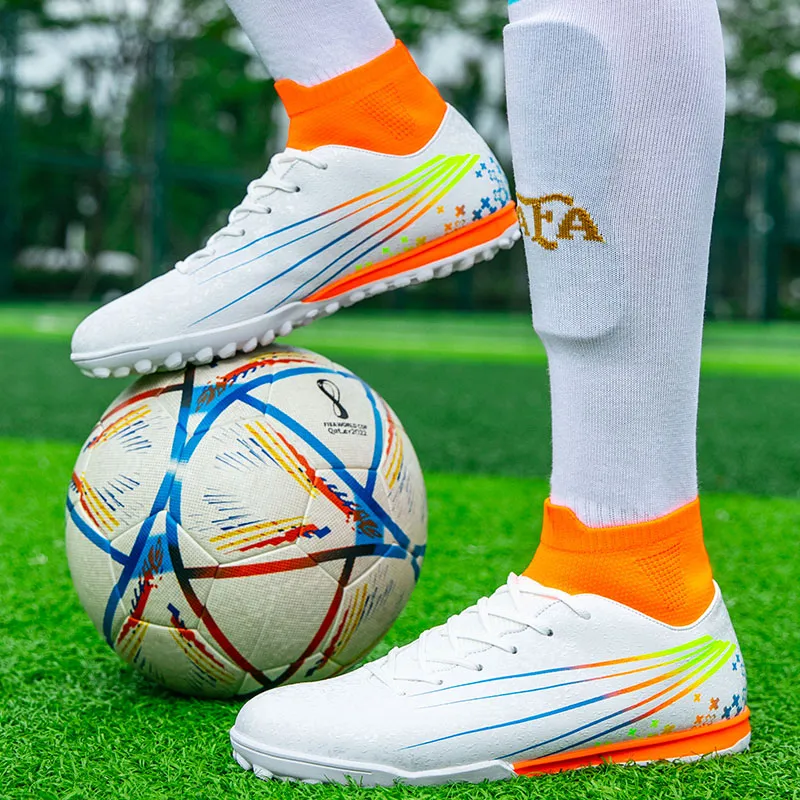 QIUTEXIONG FG Rubber Long Studs TF Rubber Broken Studs Slip Resistant Soccer Shoes Unisex-3