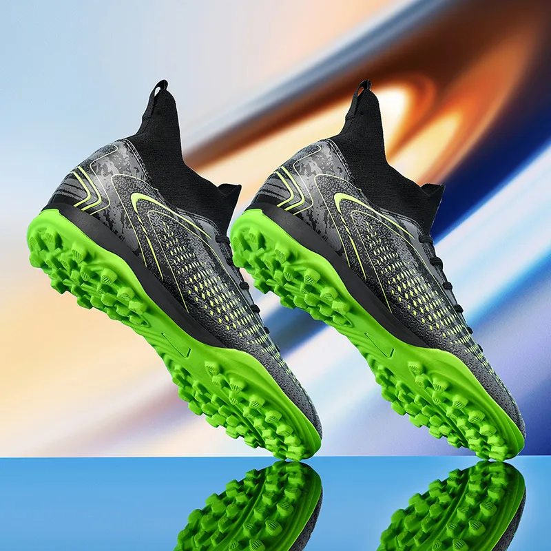 QIUTEXIONG FG Rubber Long Studs TF Rubber Broken Studs Cushioning Impact Resistant Soccer Shoes Unisex-4