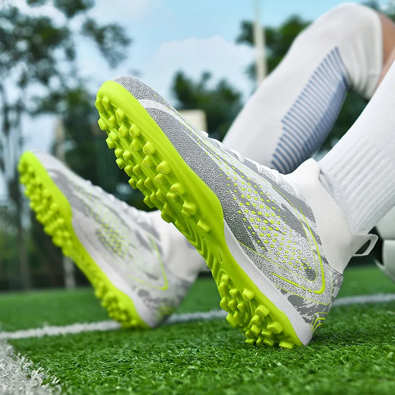 QIUTEXIONG FG Rubber Long Studs TF Rubber Broken Studs Cushioning Impact Resistant Soccer Shoes Unisex-10