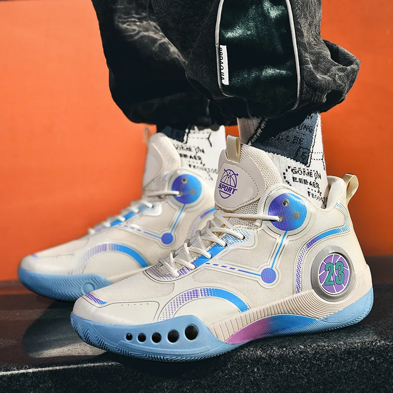 QIUTEXIONG Shock Absorbers With Slip Resistant And Abrasion Resistant Properties Low Top Basketball Shoes Unisex-1